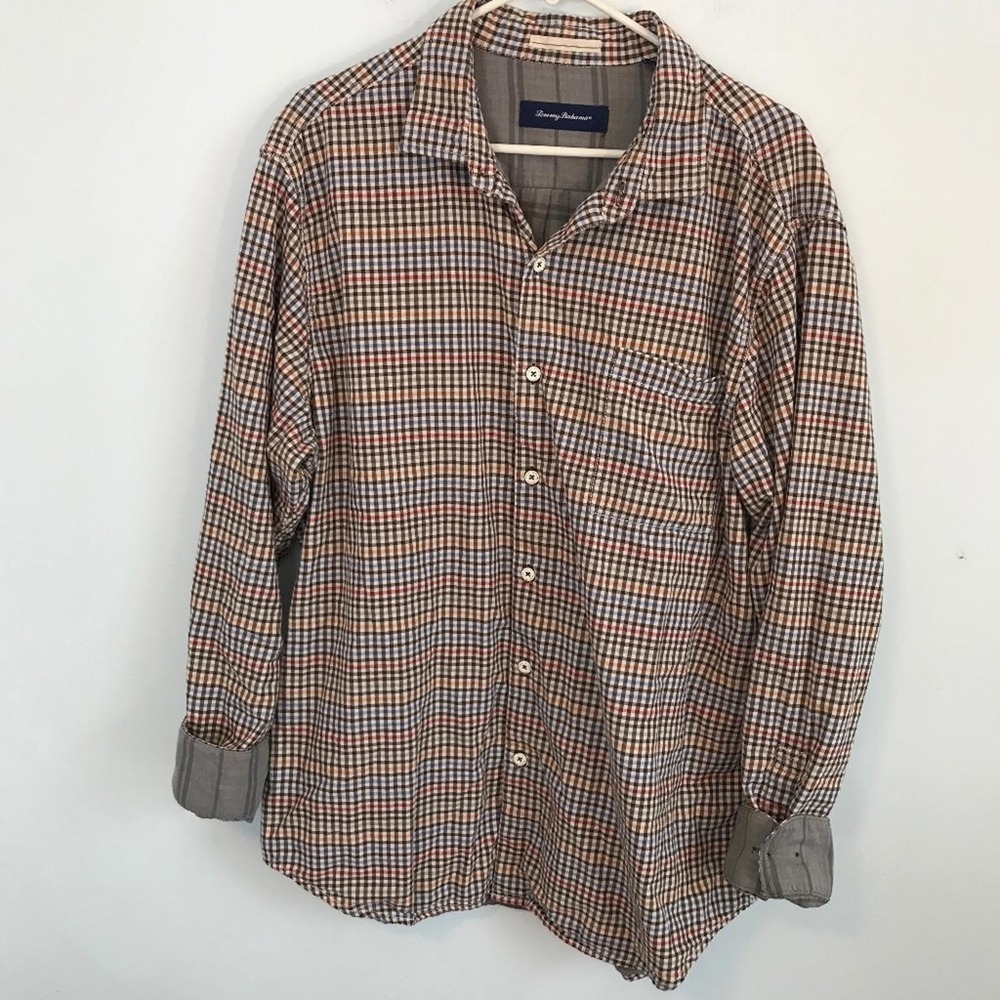 Tommy Bahama Men's Plaid Long Sleeve Button Down Shirt Size XL